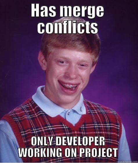 git conflicts when working on your own project