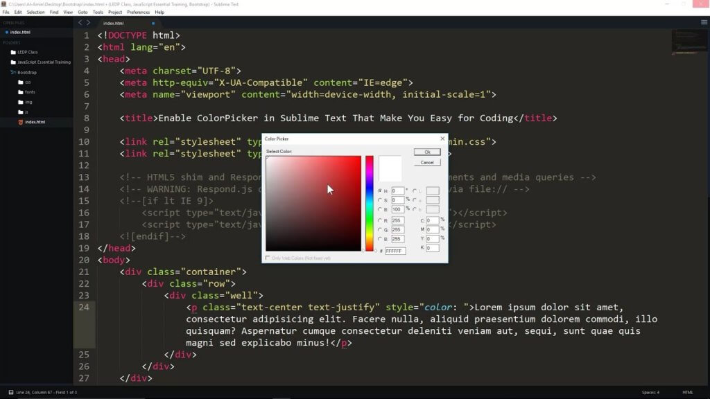 colorpicker for sublime