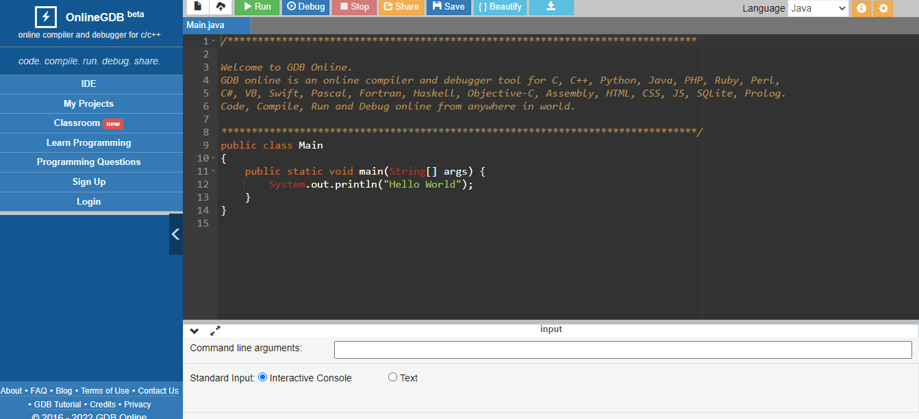 GDB Online Debugger Compiler - Code, Compile, Run, Debug Online C